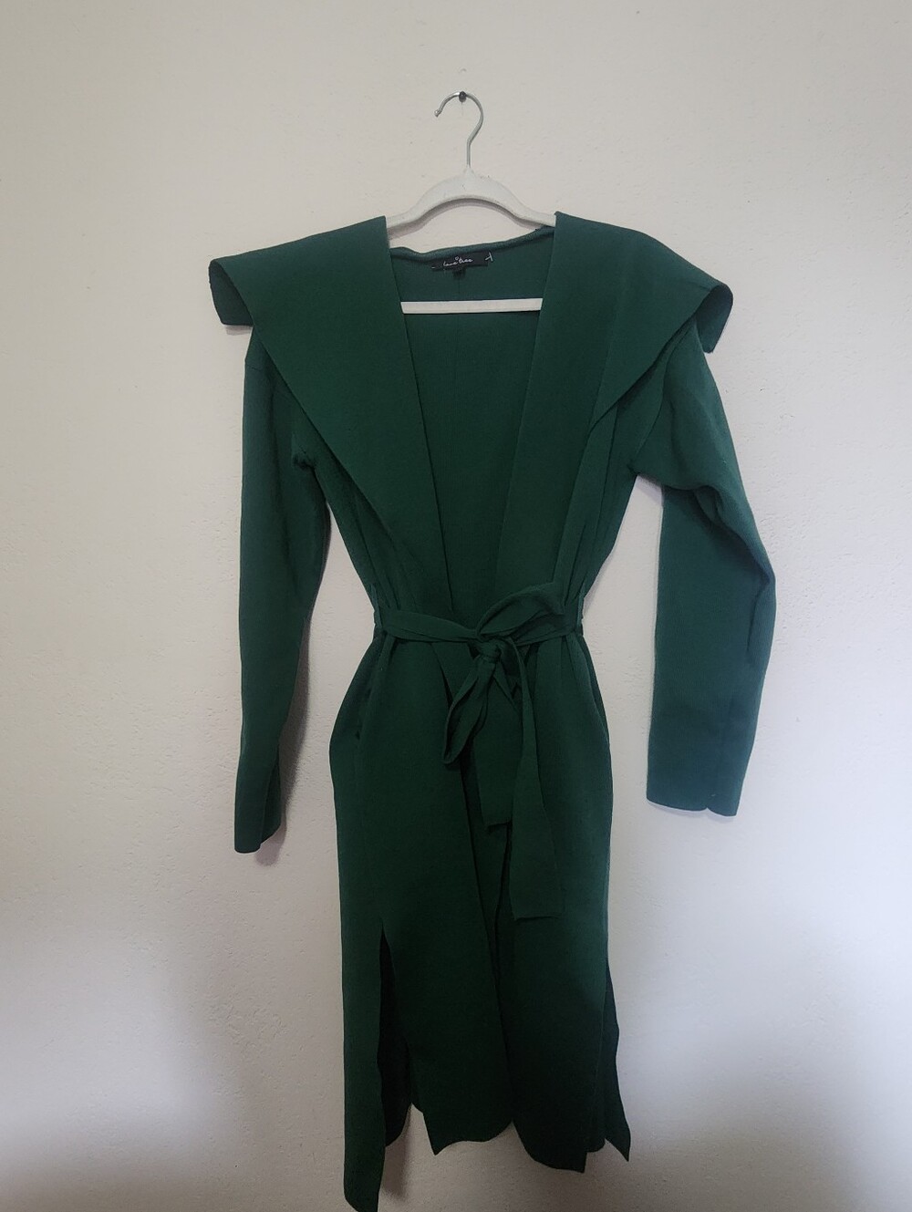 Love Tree Forest Green Long-Sleeve Tie-Waist Dress